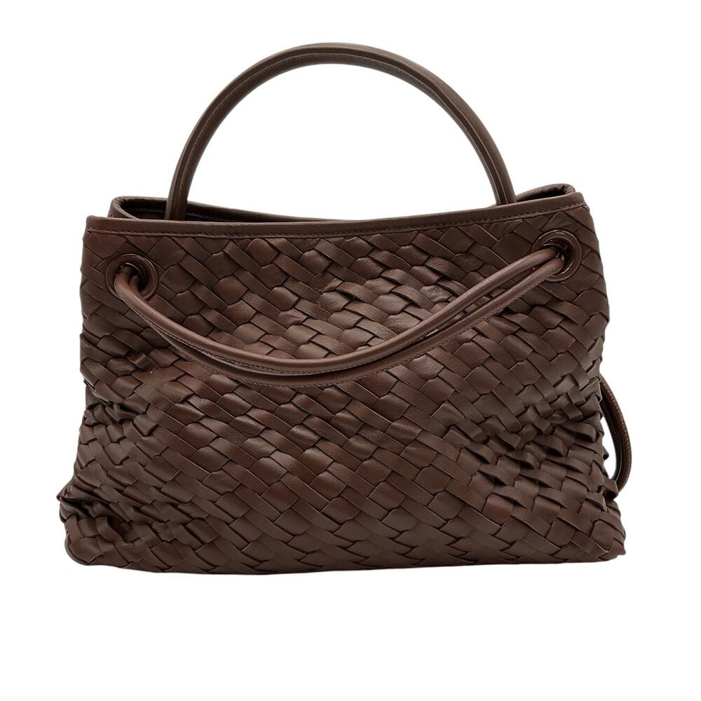 Walter Baker Woven Brown Hazel Top Handle Bag - Picture 2 of 6